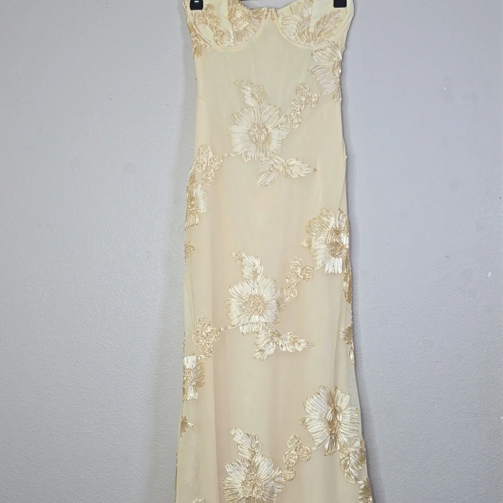 Babyboo Nefertiti Elegant Floral Shaped Ribon Embroidered Underwire Maxi Dress L - Picture 4 of 14